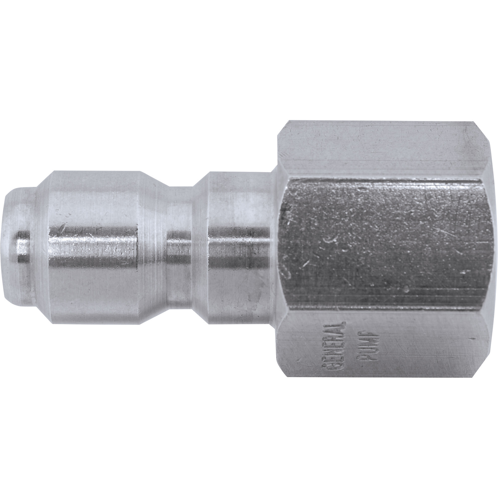 General Pump Quick Coupler Female Plug, 1/4in. Inlet, 5000 PSI, Stainless Steel, Model# ND10076P